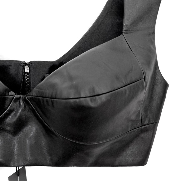 RUBIN SINGER Faux Leather Bra Crop Top - Picture 8 of 9
